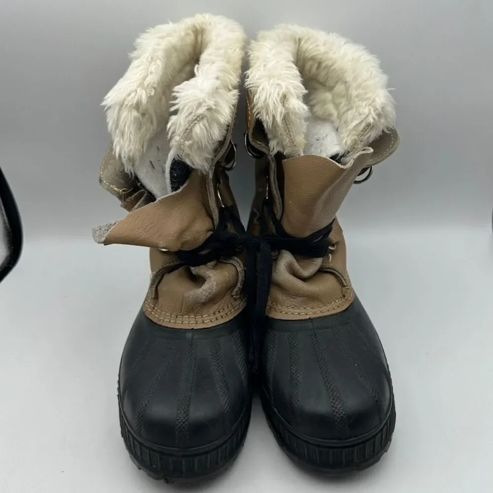 Sorel Winter Duck Boots Sherpa Lined Waterproof Snow Boots‎ Size 6
